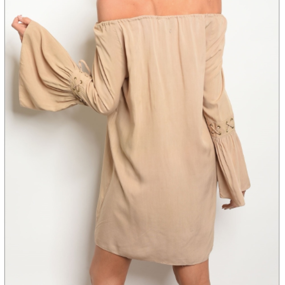 VAVA by Joy Han Taupe Bell Sleeve Dress - Picture 2 of 2